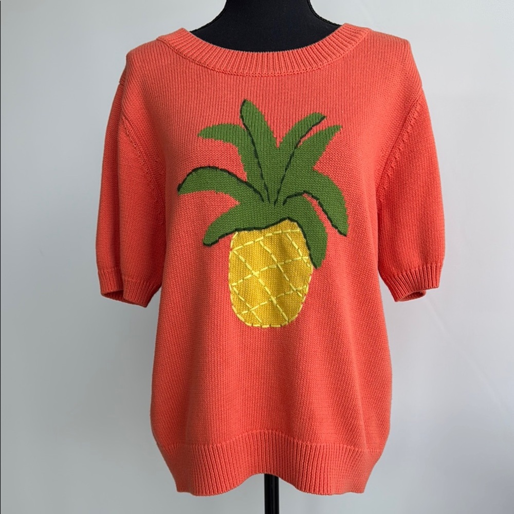 Callahan Coral Pineapple Knit Top